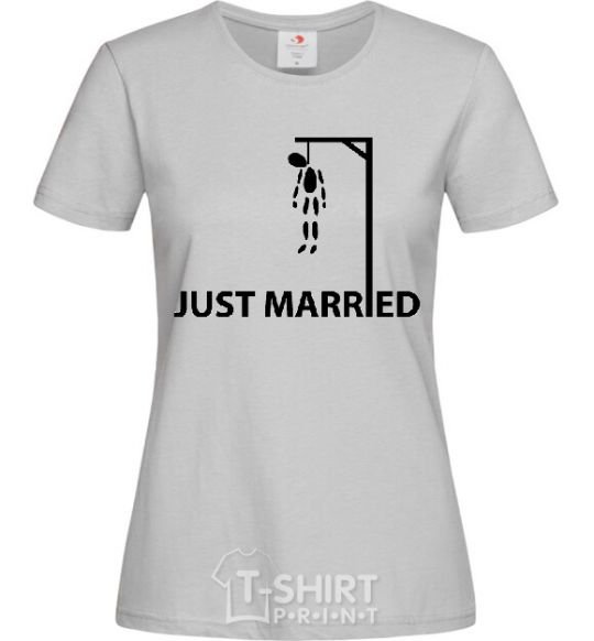 Women's T-shirt JUST MARRIED STIFLER grey фото
