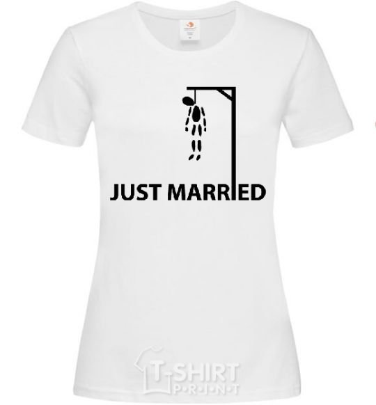 Women's T-shirt JUST MARRIED STIFLER White фото