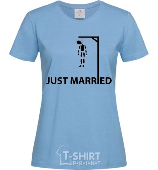 Women's T-shirt JUST MARRIED STIFLER sky-blue фото