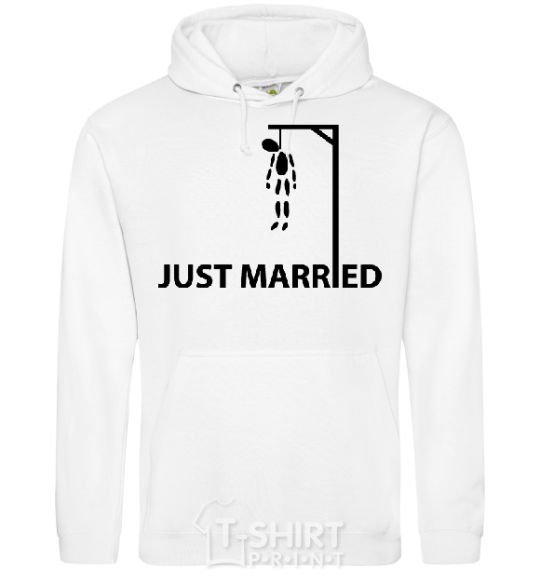 Men`s hoodie JUST MARRIED STIFLER White фото