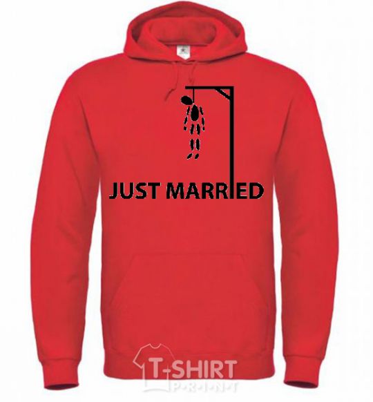 Men`s hoodie JUST MARRIED STIFLER bright-red фото