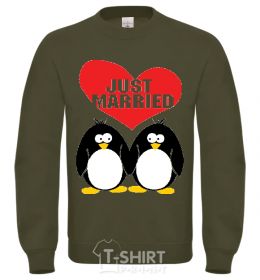 Sweatshirt JUST MARRIED PENGUINS sand фото