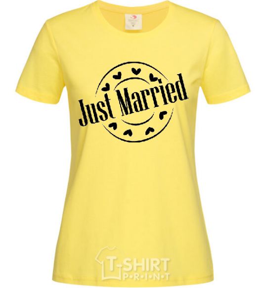 Женская футболка JUST MARRIED ROUND Лимонный фото