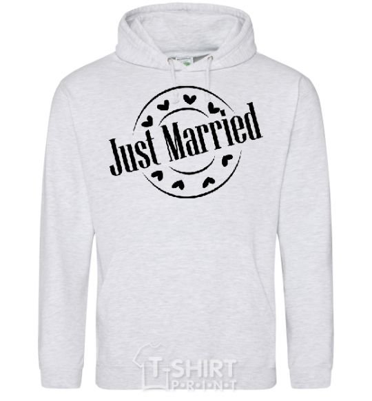 Men`s hoodie JUST MARRIED ROUND sport-grey фото