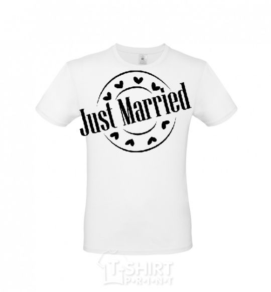 Men's T-Shirt JUST MARRIED ROUND White фото