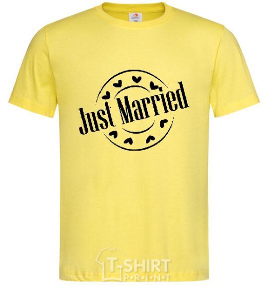 Men's T-Shirt JUST MARRIED ROUND cornsilk фото