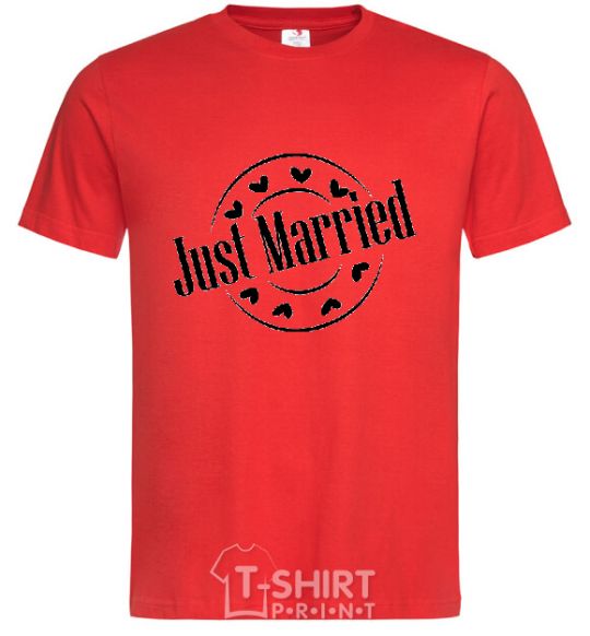 Men's T-Shirt JUST MARRIED ROUND red фото