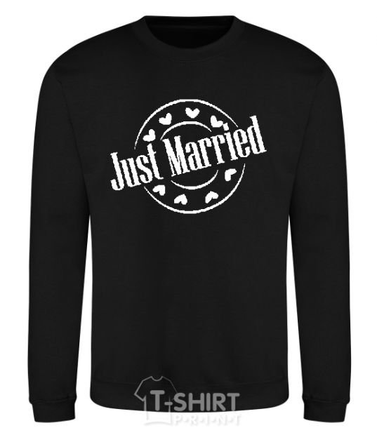 Sweatshirt JUST MARRIED ROUND black фото