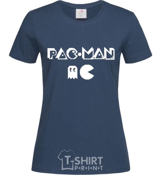 Women's T-shirt PAC MAN navy-blue фото