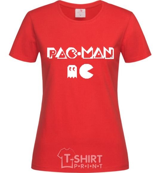 Women's T-shirt PAC MAN red фото