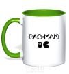 Mug with a colored handle PAC MAN kelly-green фото