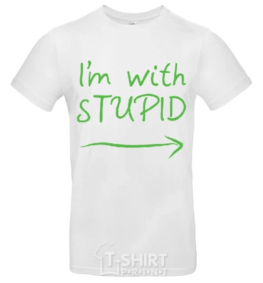 Men's T-Shirt I'M WITH STUPID White фото