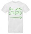 Men's T-Shirt I'M WITH STUPID White фото