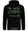 Men`s hoodie I'M WITH STUPID black фото