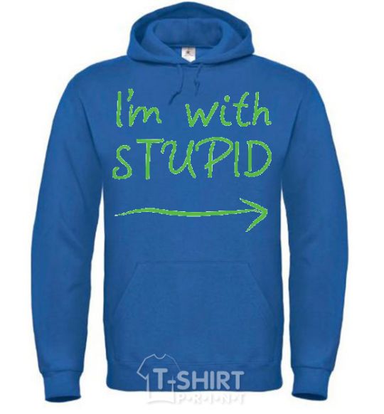 Men`s hoodie I'M WITH STUPID royal фото