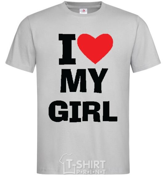 Men's T-Shirt I LOVE MY GIRL grey фото