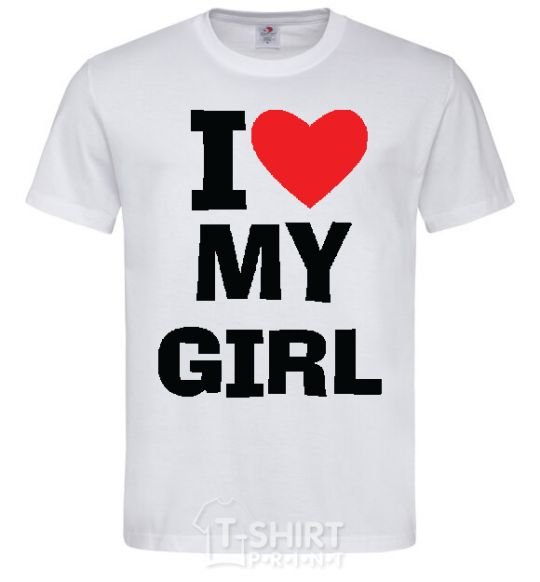 Men's T-Shirt I LOVE MY GIRL White фото