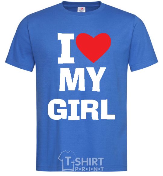 Men's T-Shirt I LOVE MY GIRL royal-blue фото