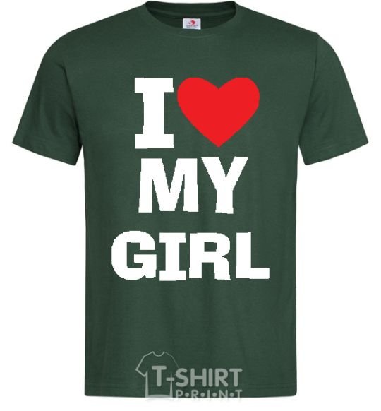 Мужская футболка I LOVE MY GIRL Темно-зеленый фото