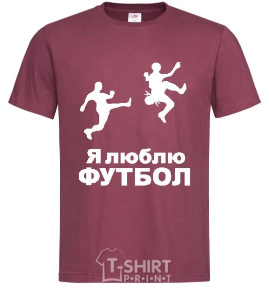 Men's T-Shirt I LOVE FOOTBALL burgundy фото