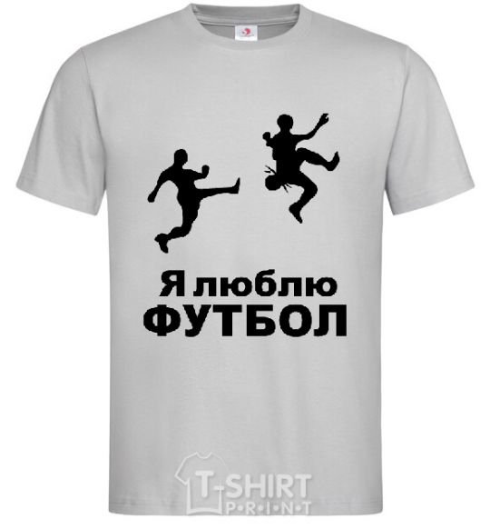 Men's T-Shirt I LOVE FOOTBALL grey фото