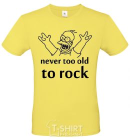 Men's T-Shirt Homer Never too old to rock cornsilk фото