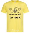 Мужская футболка Homer Never too old to rock Лимонный фото