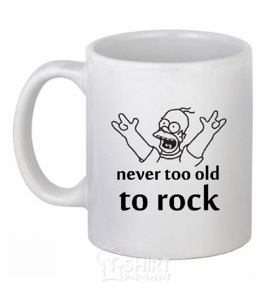 Ceramic mug Homer Never too old to rock White фото
