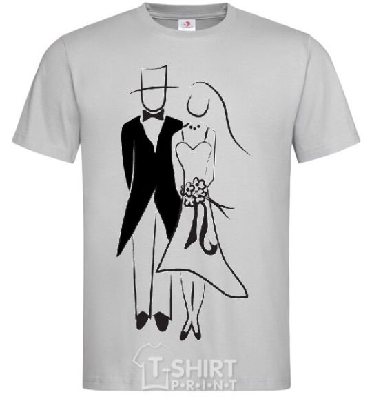 Men's T-Shirt BRIDE AND GROOM V.1 grey фото