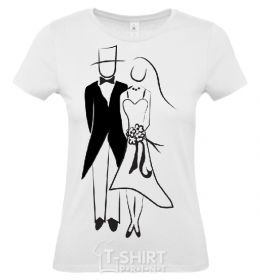 Women's T-shirt The bride's wedding dress White фото