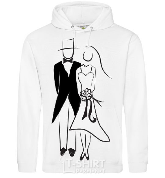 Men`s hoodie BRIDE AND GROOM V.1 White фото