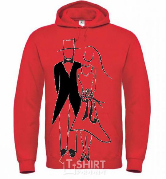 Men`s hoodie BRIDE AND GROOM V.1 bright-red фото