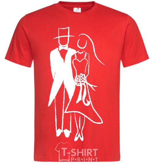 Men's T-Shirt BRIDE AND GROOM V.1 red фото
