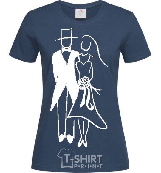 Women's T-shirt BRIDE AND GROOM V.1 navy-blue фото