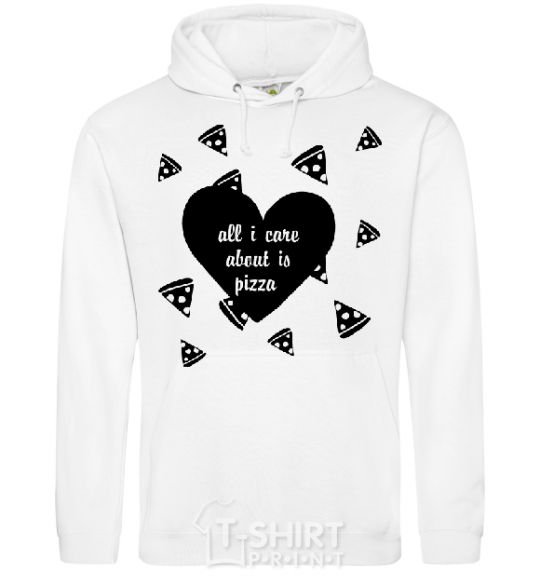 Men`s hoodie ALL I CARE ABOUT IS... White фото