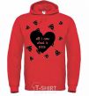 Men`s hoodie ALL I CARE ABOUT IS... bright-red фото