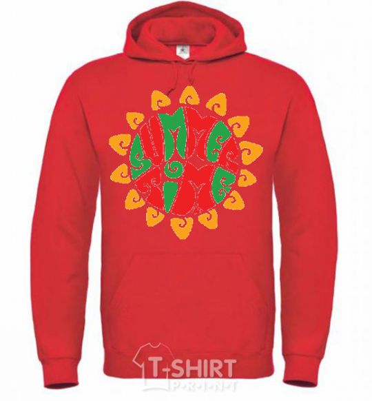 Men`s hoodie SUMMERTIME bright-red фото