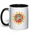 Mug with a colored handle SUMMERTIME black фото