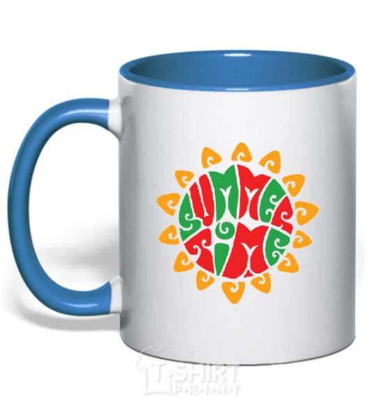 Mug with a colored handle SUMMERTIME royal-blue фото