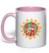 Mug with a colored handle SUMMERTIME light-pink фото