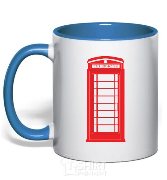 Mug with a colored handle TELEPHONE royal-blue фото