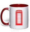 Mug with a colored handle TELEPHONE red фото