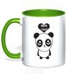 Mug with a colored handle TRUTH I LOVE? kelly-green фото