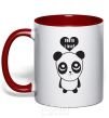 Mug with a colored handle TRUTH I LOVE? red фото