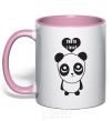 Mug with a colored handle TRUTH I LOVE? light-pink фото