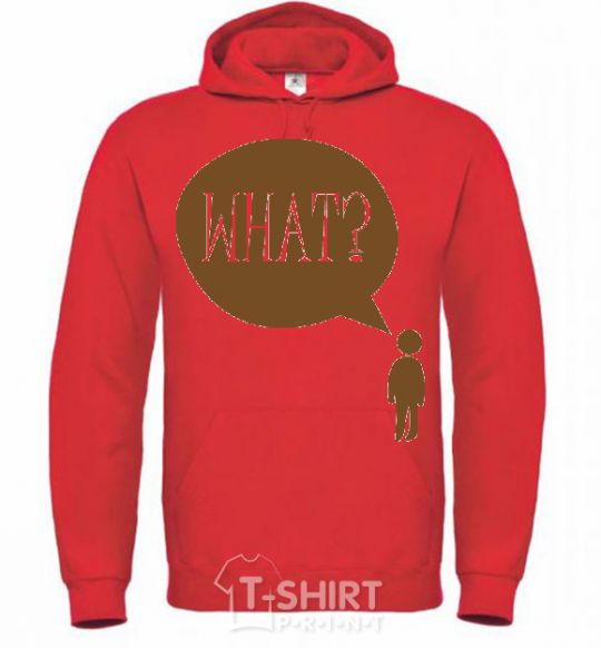 Men`s hoodie WHAT? bright-red фото