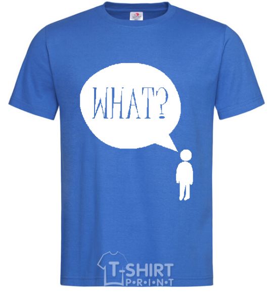 Мужская футболка WHAT? Ярко-синий фото