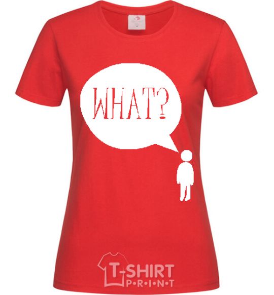 Женская футболка WHAT? Красный фото