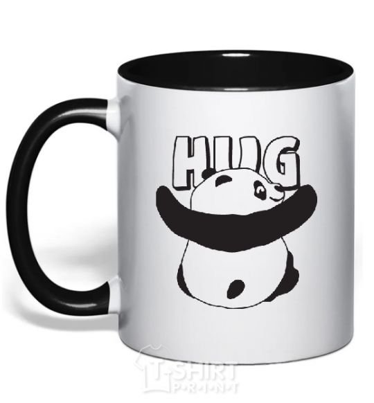 Mug with a colored handle HUG black фото