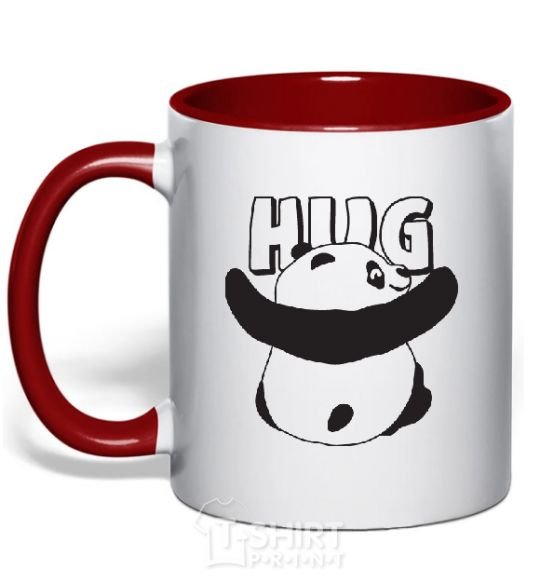 Mug with a colored handle HUG red фото